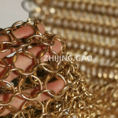 15 Mm Gold Color Arsitektur Chainmail Mesh
