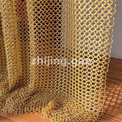 8mm Tembaga Plated Steel Chainmail Mesh