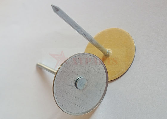 Galvanized Steel 2&quot; Cup Head Pins Dengan Washer Kertas Untuk Mengamankan Isolasi