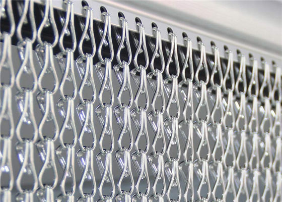 12x24mm Aluminium Chain Link Curtain Warna Perak Untuk Pembagian Kamar