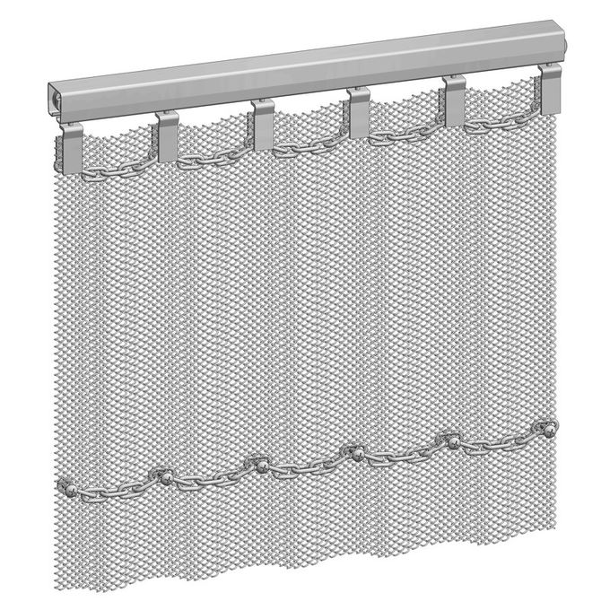 Aluminium Coiled Wire Fabric Untuk Pembagi Teras Eksterior Dengan Layanan Konfigurasi Kustom