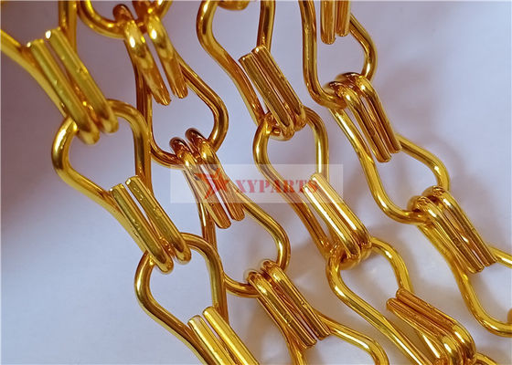 Gold Color Aluminium Chain Fly Curtain Digunakan Sebagai Pembagi Ruang Dan Ruang