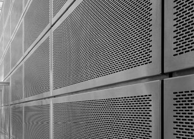 Layar Fasad Perforasi Aluminium Dengan Lubang Putaran / Lubang Lubang Atau Hexagonal