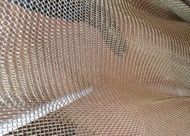 Interior / Exterior Dekorasi Metal Ring Mesh dengan Kawat Kuningan Untuk Tirai Jendela