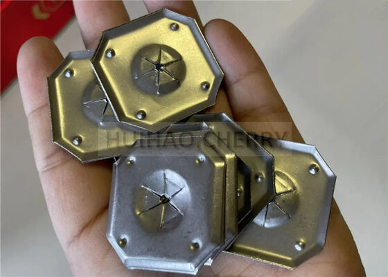 Ring pengunci sendiri tahan korosi 1-1/4" 316 Stainless Steel Square Lock Washer Untuk Insulasi Rockwool