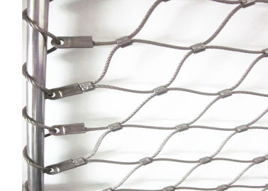 Fleksibel X-cenderung Ferruled Stainless Steel Wire Rope Mesh Untuk Balustrade Balkon