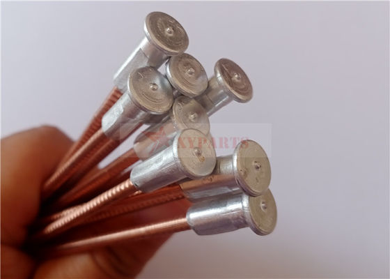 Bangunan Kapal M3x90mm Bimetallic Cd Pins Dengan Aluminium Base Tembaga Coat Steel Nail
