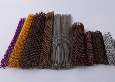 Tembaga Warna Aluminium Metal Mesh Drapery Untuk Partisi Interior