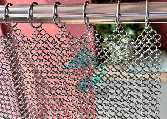 1.2x10mm Stainless Steel Metal Ring Mesh Drapery Untuk Dekorasi