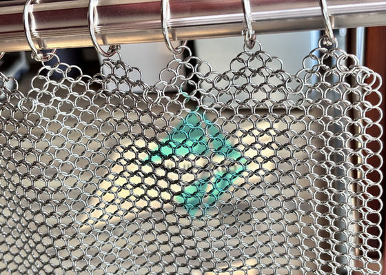 1.2x10mm Stainless Steel Metal Ring Mesh Drapery Untuk Dekorasi
