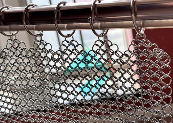 1.2x10mm Stainless Steel Metal Ring Mesh Drapery Untuk Dekorasi