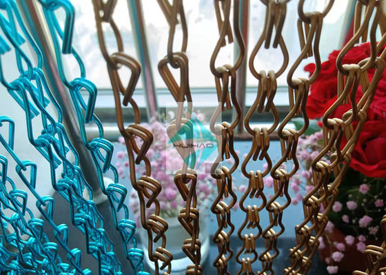 Anodized Aluminium Door Chain Fly Curtain Dengan Warna Berbeda