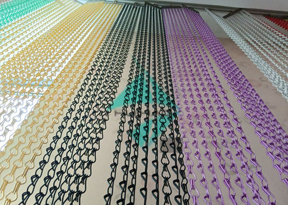 Double Hook Dekoratif Aluminium Rantai Link Tirai Untuk Shower Curtain