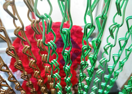 Double Hook Dekoratif Aluminium Rantai Link Tirai Untuk Shower Curtain