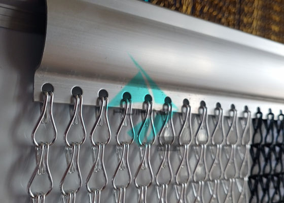 Double Hook Dekoratif Aluminium Rantai Link Tirai Untuk Shower Curtain