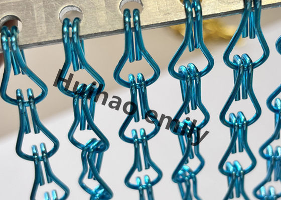 12x24mm Aluminium Metal Mesh Rantai Tirai Dengan Pengolahan Anodized