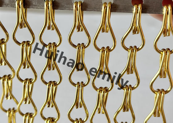 12x24mm Aluminium Metal Mesh Rantai Tirai Dengan Pengolahan Anodized