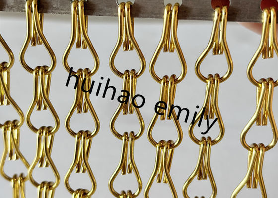 Customized Dekoratif Rantai Link Fly Screen Curtain Aluminium
