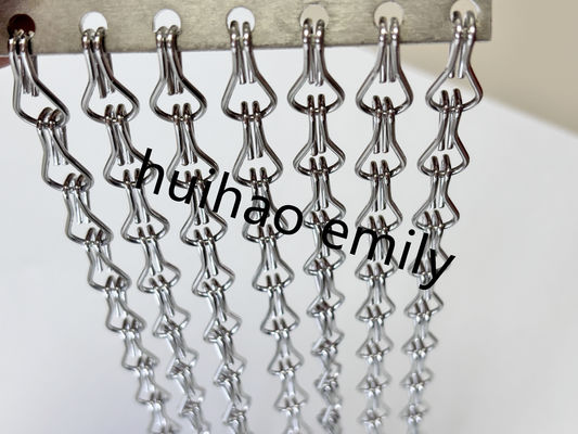 Customized Dekoratif Rantai Link Fly Screen Curtain Aluminium