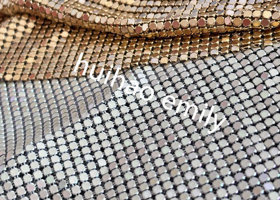 8x8mm Aluminium berkilau Sequin Metal Mesh Tirai Untuk Dekorasi
