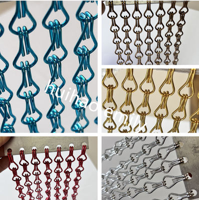 Aluminium Chain Link Mesh Curtain 16mm Dekoratif Wire Mesh