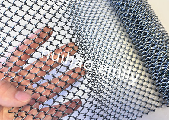 6x6mm Aperture Dekoratif Metal Mesh Curtain Untuk Fireplace Screen