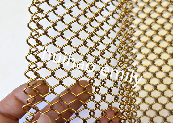 6x6mm Aperture Dekoratif Metal Mesh Curtain Untuk Fireplace Screen