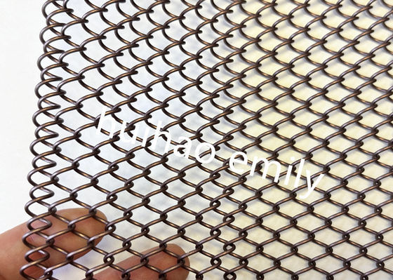 6x6mm Aperture Dekoratif Metal Mesh Curtain Untuk Fireplace Screen