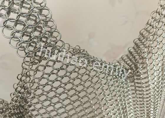 0.8x7mm Welded Type Ring Mesh Curtain Untuk Dekorasi Interior