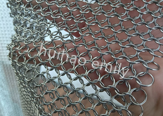 0.8x7mm Welded Type Ring Mesh Curtain Untuk Dekorasi Interior