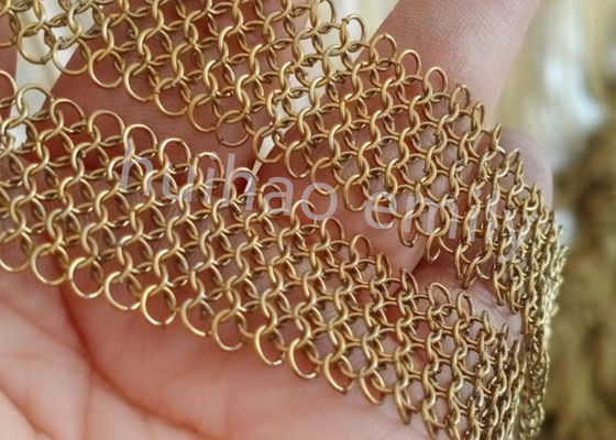 Tirai Surat Rantai Ring Mesh 7mm Baja Rinsing Dengan Fring