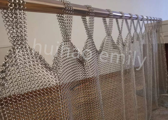 Tab Top Type 7mm Metal Ring Mesh Curtain Stainless Steel 316L