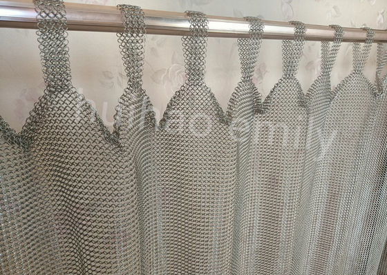 Tab Top Type 7mm Metal Ring Mesh Curtain Stainless Steel 316L