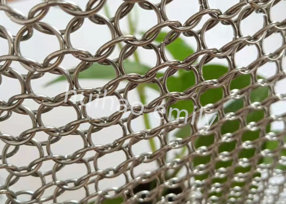 Pencegahan kebakaran Metal Ring Mesh Tirai Untuk Restaurant Partisi