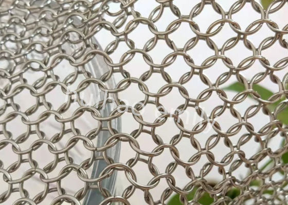 Pencegahan kebakaran Metal Ring Mesh Tirai Untuk Restaurant Partisi