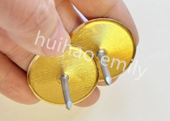 38mm Galvanized Steel Duct Liner Cup Head Pins dengan Gold Paper