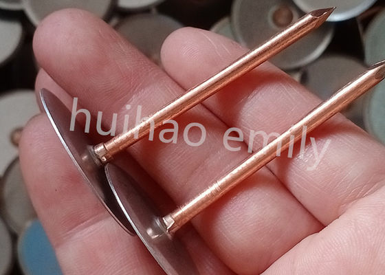 38mm Tembaga dilapisi Cupped Head Weld Pin Untuk Saluran Isolasi