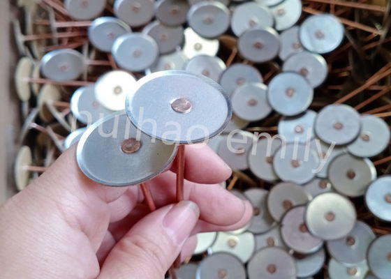 38mm Tembaga dilapisi Cupped Head Weld Pin Untuk Saluran Isolasi