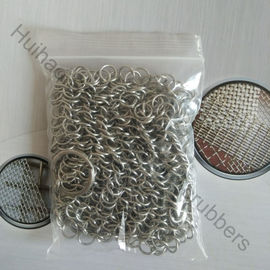 7 "X 7" stainless steel chain mail ring mesh scrubbers untuk peralatan masak besi cor