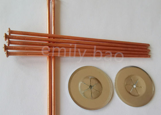 CD Weld Stud-3mm Tembaga Lapisan Isolasi Weld Pin Dengan Ujung Flat