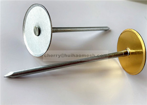Galvanized Steel Cup Head Welded Pins Dirancang Untuk Mengelas Melalui Dan Mengamankan Wraps Isolasi Untuk HVAC Saluran