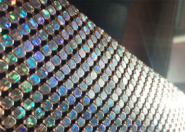 4mm Gold Color Aluminium Sequin Metallic Mesh Untuk Dekorasi Hotel