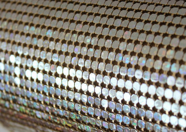 4mm Gold Color Aluminium Sequin Metallic Mesh Untuk Dekorasi Hotel