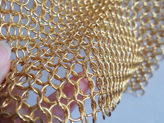 3.8mm Sampai 30mm Metal Ring Mesh Pvd Selesai Chainmail Weave Type Untuk Tirai