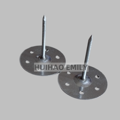 Pelat Dasar Logam Berlubang Bulat Pin Isolasi Rockwool Panjang 80mm Galvanis