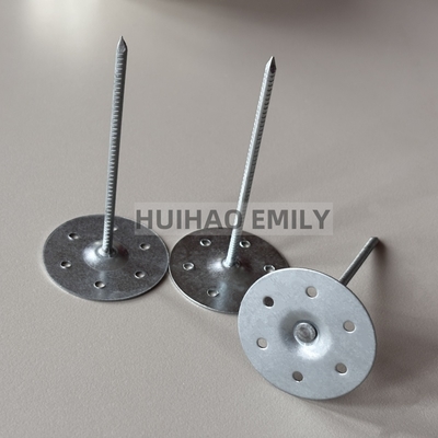 Pelat Dasar Logam Berlubang Bulat Pin Isolasi Rockwool Panjang 80mm Galvanis