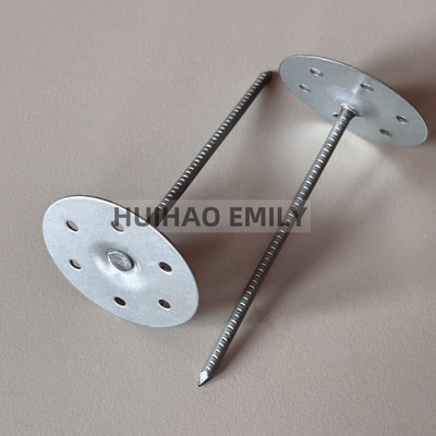 Pelat Dasar Logam Berlubang Bulat Pin Isolasi Rockwool Panjang 80mm Galvanis