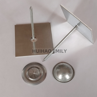 2.7mm Glavanized Steel Self Adhesive Insulation Stick Pins Memperbaiki Lapisan Rock Wool