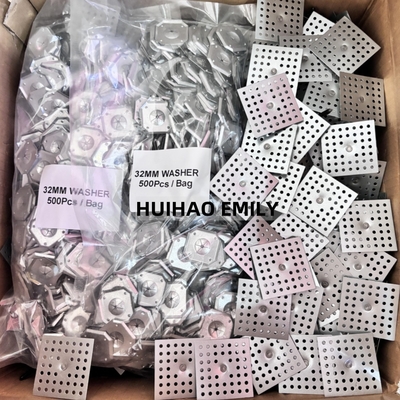 32mm Galvanized Steel Square Self Locking Washer Fix 2,7mm Isolasi Pin