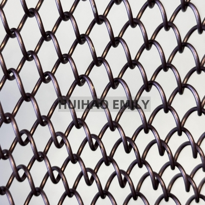 0.8mmx8mm Aluminium Alloy Metal Coil Drapery Fleksibel Metal Mesh Curtain
